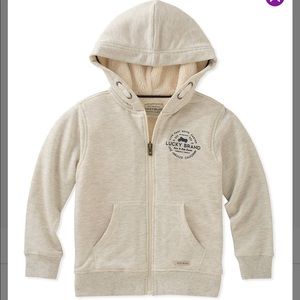 Lucky Brand Fleece hoodie- Oatmeal Heather Boys L. NWT